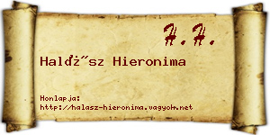 Halász Hieronima névjegykártya
