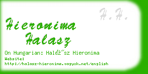 hieronima halasz business card